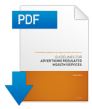 Guidelines for advertising of regulated health services PDF cover. 
